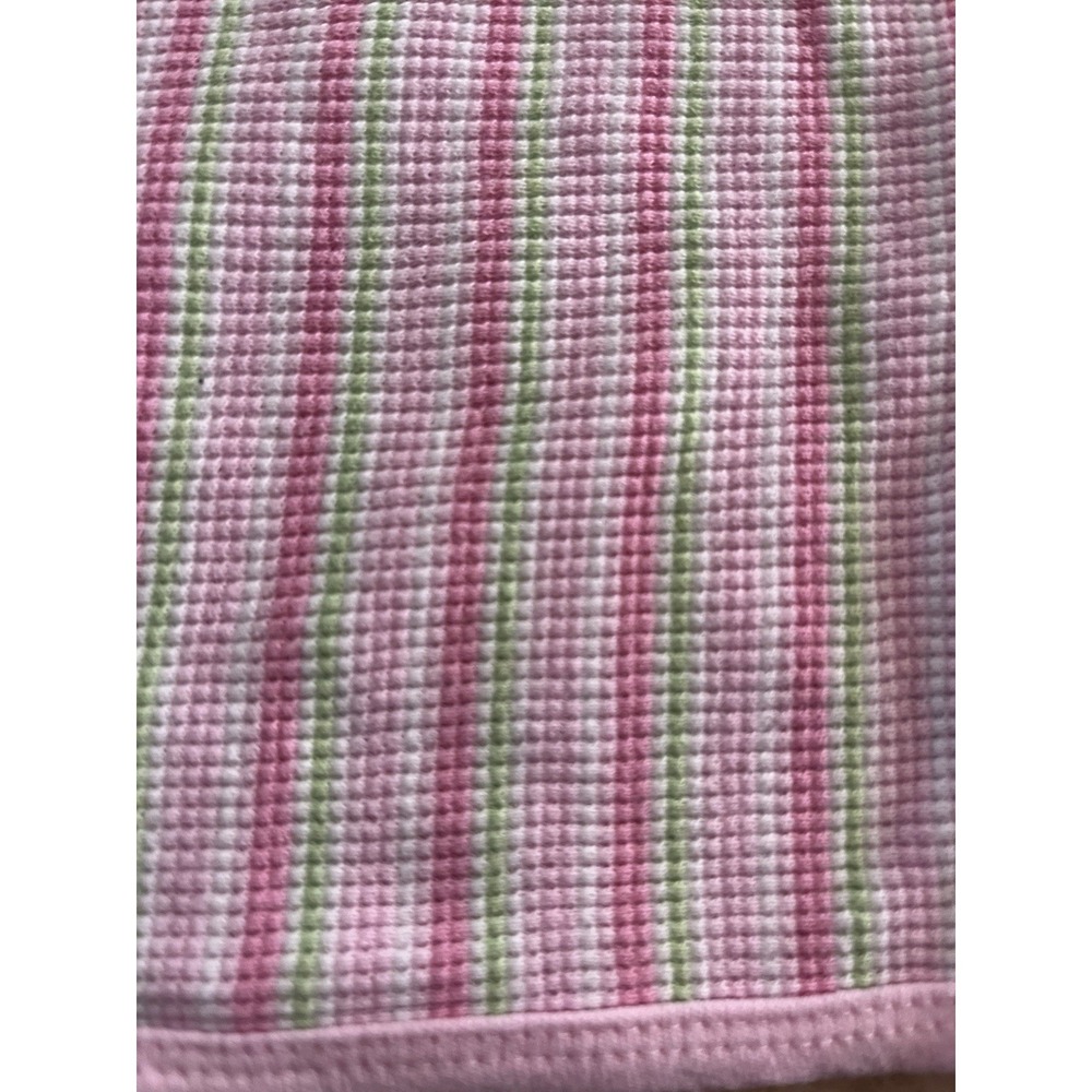 Gerber Baby Blanket Textured Thermal Waffle Knit Weave Pink Green Y2K Vintage